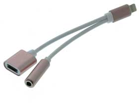 iPhone 7 Lightning Plug /Jack Audio & Power Splitter
